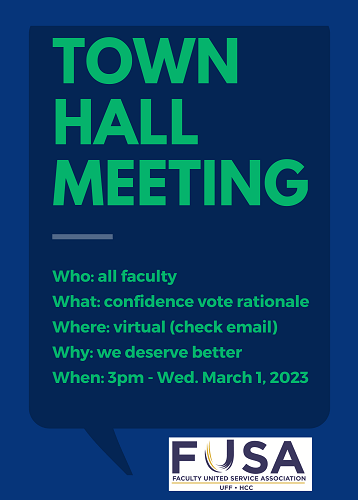 town hall meeting chat bubble announcement